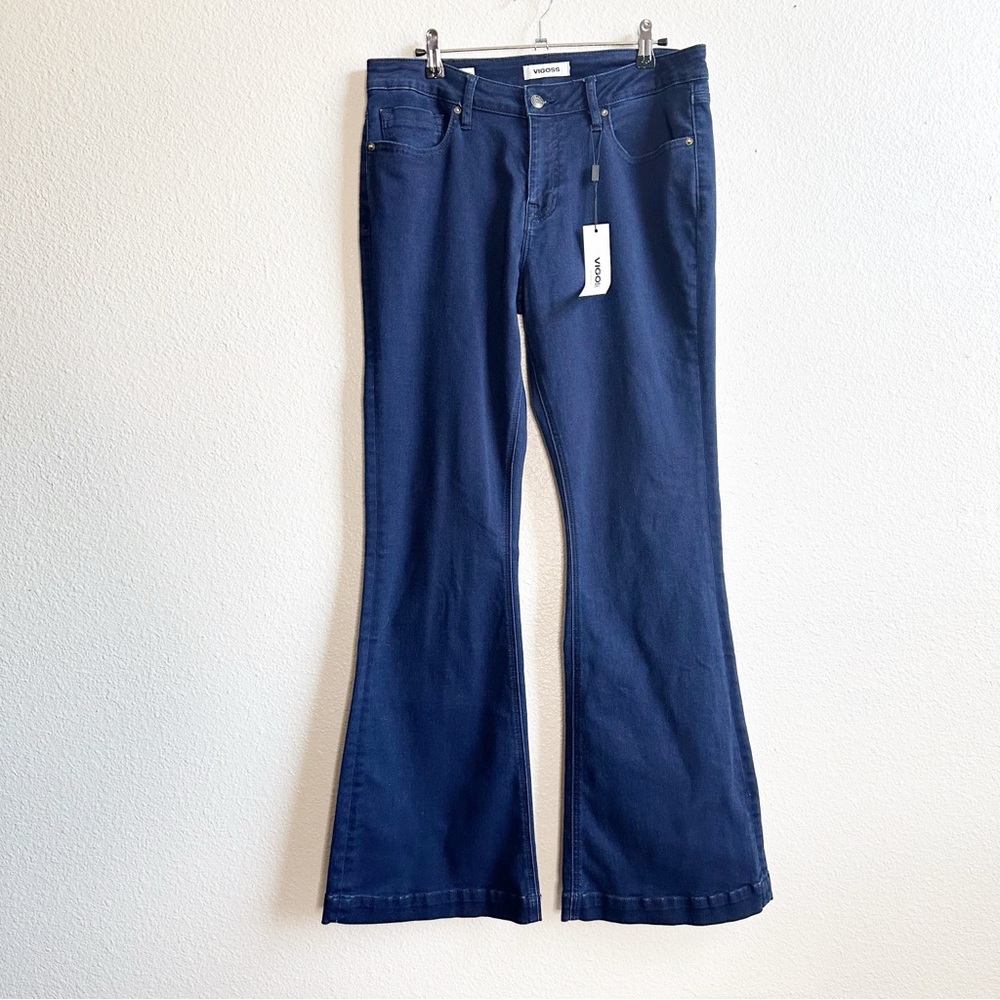 Vigoss Women's Wide Leg Jeans - Navy